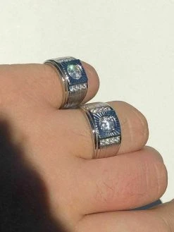 Men's REAL Solid 925 Silver Solitaire Ring W. Man Made Diamonds Pinky Sizes 7-13 -Harlem Bling Shop harlembling mens real solid 925 silver solitaire ring w man made diamonds pinky sizes 7 13 41236.1664394458