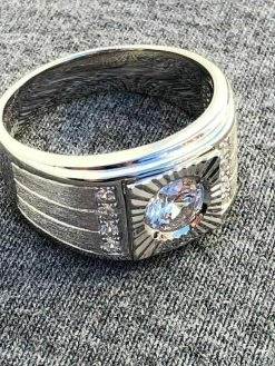 Men's REAL Solid 925 Silver Solitaire Ring W. Man Made Diamonds Pinky Sizes 7-13 -Harlem Bling Shop harlembling mens real solid 925 silver solitaire ring w man made diamonds pinky sizes 7 13 77273.1664373244