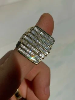 Mens REAL Solid 925 Sterling Silver 14k Gold Finish Iced Baguette CZ HipHop Ring 22 Mens REAL Solid 925 Sterling Silver 14k Gold Finish Iced Baguette CZ HipHop Ring -Harlem Bling Shop harlembling mens real solid 925 sterling silver 14k gold finish iced baguette cz hiphop ring 06827.1664380224