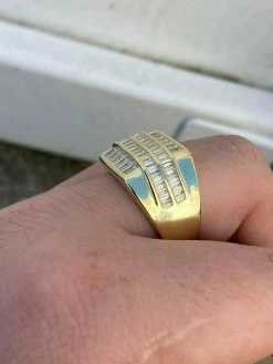 Mens REAL Solid 925 Sterling Silver 14k Gold Finish Iced Baguette CZ Square Ring 24 Mens REAL Solid 925 Sterling Silver 14k Gold Finish Iced Baguette CZ Square Ring -Harlem Bling Shop harlembling mens real solid 925 sterling silver 14k gold finish iced baguette cz square ring 10444.1664377307