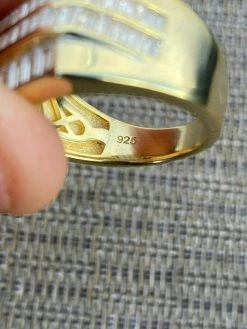Mens REAL Solid 925 Sterling Silver 14k Gold Finish Iced Baguette CZ Square Ring 26 Mens REAL Solid 925 Sterling Silver 14k Gold Finish Iced Baguette CZ Square Ring -Harlem Bling Shop harlembling mens real solid 925 sterling silver 14k gold finish iced baguette cz square ring 17695.1664394497
