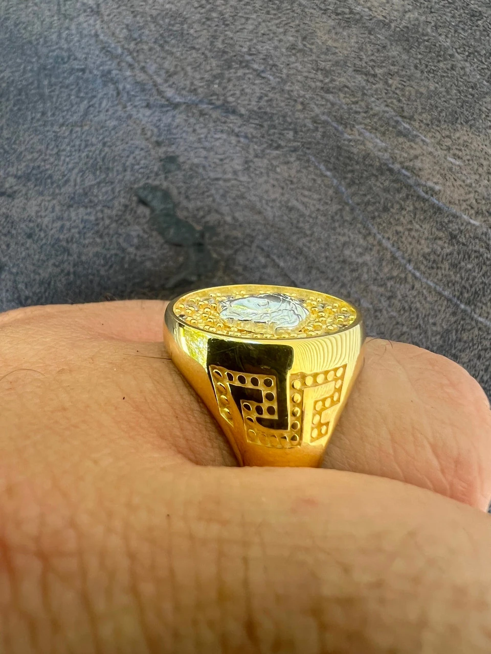 Mens Real Solid 925 Sterling Silver 14k Gold Vermeil Medusa Hip Hop Ring Sz 7-13 4 Mens Real Solid 925 Sterling Silver 14k Gold Vermeil Medusa Hip Hop Ring Sz 7-13 - Image 2