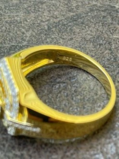 Mens Real Solid 925 Sterling Silver 14k Gold Vermeil Ring Iced Baguette Diamond 24 Mens Real Solid 925 Sterling Silver 14k Gold Vermeil Ring Iced Baguette Diamond -Harlem Bling Shop harlembling mens real solid 925 sterling silver 14k gold vermeil ring iced baguette diamond 88361.1664372446
