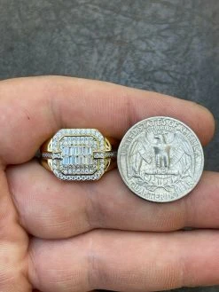 Mens Real Solid 925 Sterling Silver 14k Gold Vermeil Ring Iced Baguette Diamond 25 Mens Real Solid 925 Sterling Silver 14k Gold Vermeil Ring Iced Baguette Diamond -Harlem Bling Shop harlembling mens real solid 925 sterling silver 14k gold vermeil ring iced baguette diamond 98359.1664391322