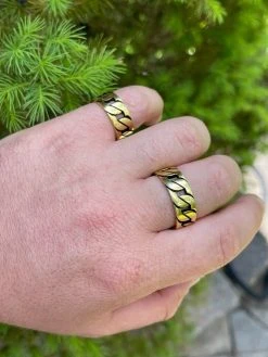 Mens Real Solid 925 Sterling Silver 14k Gold Vermeil Ring Miami Cuban Link Band 25 Mens Real Solid 925 Sterling Silver 14k Gold Vermeil Ring Miami Cuban Link Band -Harlem Bling Shop harlembling mens real solid 925 sterling silver 14k gold vermeil ring miami cuban link band 06467.1665670941