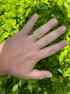 Mens Real Solid 925 Sterling Silver 14k Gold Vermeil Ring Miami Cuban Link Band 16 Mens Real Solid 925 Sterling Silver 14k Gold Vermeil Ring Miami Cuban Link Band -Harlem Bling Shop harlembling mens real solid 925 sterling silver 14k gold vermeil ring miami cuban link band 19411.1664378947