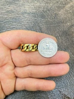 Mens Real Solid 925 Sterling Silver 14k Gold Vermeil Ring Miami Cuban Link Band 19 Mens Real Solid 925 Sterling Silver 14k Gold Vermeil Ring Miami Cuban Link Band -Harlem Bling Shop harlembling mens real solid 925 sterling silver 14k gold vermeil ring miami cuban link band 49139.1664381412