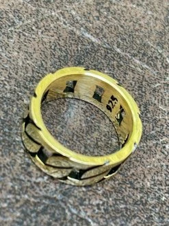 Mens Real Solid 925 Sterling Silver 14k Gold Vermeil Ring Miami Cuban Link Band 20 Mens Real Solid 925 Sterling Silver 14k Gold Vermeil Ring Miami Cuban Link Band -Harlem Bling Shop harlembling mens real solid 925 sterling silver 14k gold vermeil ring miami cuban link band 65115.1664398724