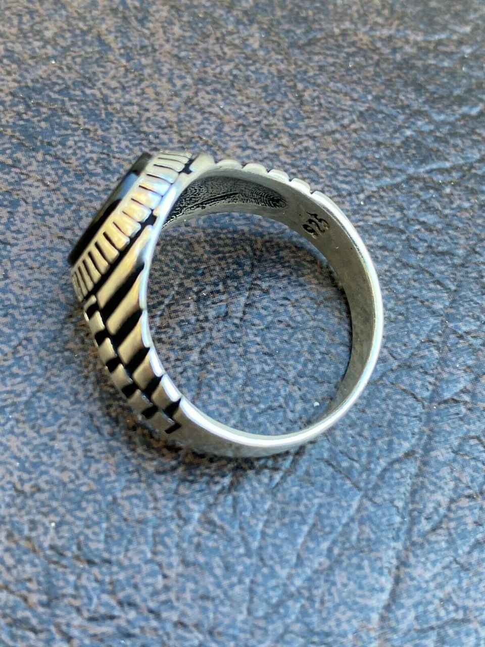 Mens Real Solid 925 Sterling Silver Black Onyx Signet Ring Round Pinky Sz 7-13 16 Mens Real Solid 925 Sterling Silver Black Onyx Signet Ring Round Pinky Sz 7-13 - Image 14