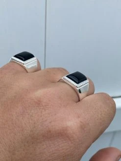 Mens Real Solid 925 Sterling Silver Black Onyx Signet Ring Size 7 8 9 10 11 12 -Harlem Bling Shop harlembling mens real solid 925 sterling silver black onyx signet ring size 7 8 9 10 11 12 44336.1664395179