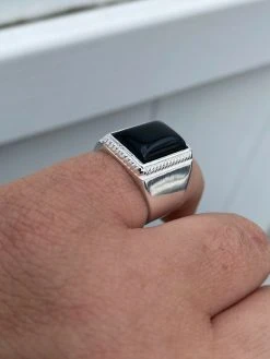 Mens Real Solid 925 Sterling Silver Black Onyx Signet Ring Size 7 8 9 10 11 12 -Harlem Bling Shop harlembling mens real solid 925 sterling silver black onyx signet ring size 7 8 9 10 11 12 57962.1664380379