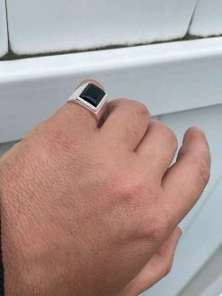 Mens Real Solid 925 Sterling Silver Black Onyx Signet Ring Size 7 8 9 10 11 12 -Harlem Bling Shop harlembling mens real solid 925 sterling silver black onyx signet ring size 7 8 9 10 11 12 89355.1664390787