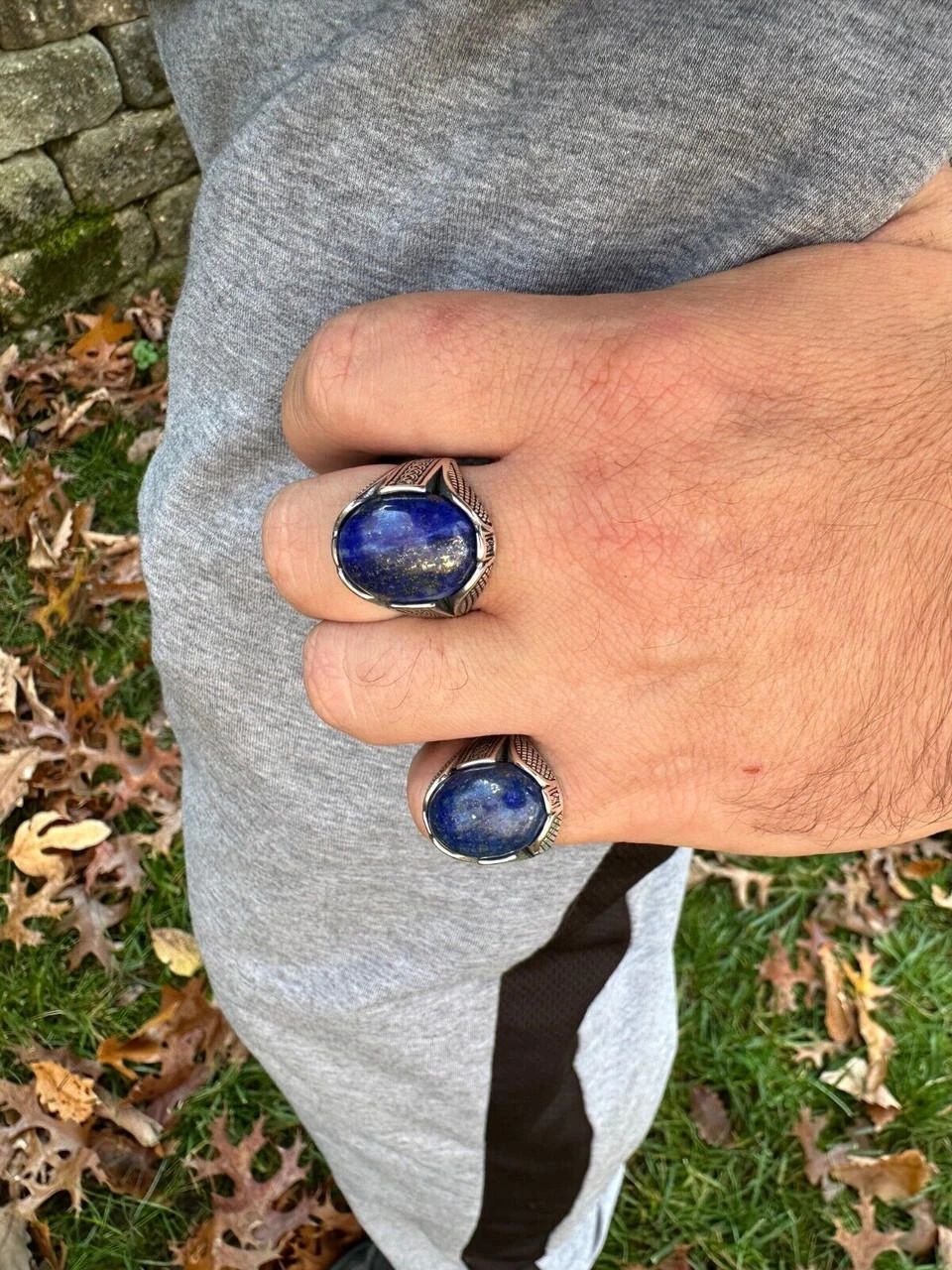 Mens Real Solid 925 Sterling Silver Blue Lapis Lazuli Gemstone Ring Sizes 6-13 14 Mens Real Solid 925 Sterling Silver Blue Lapis Lazuli Gemstone Ring Sizes 6-13 - Image 12