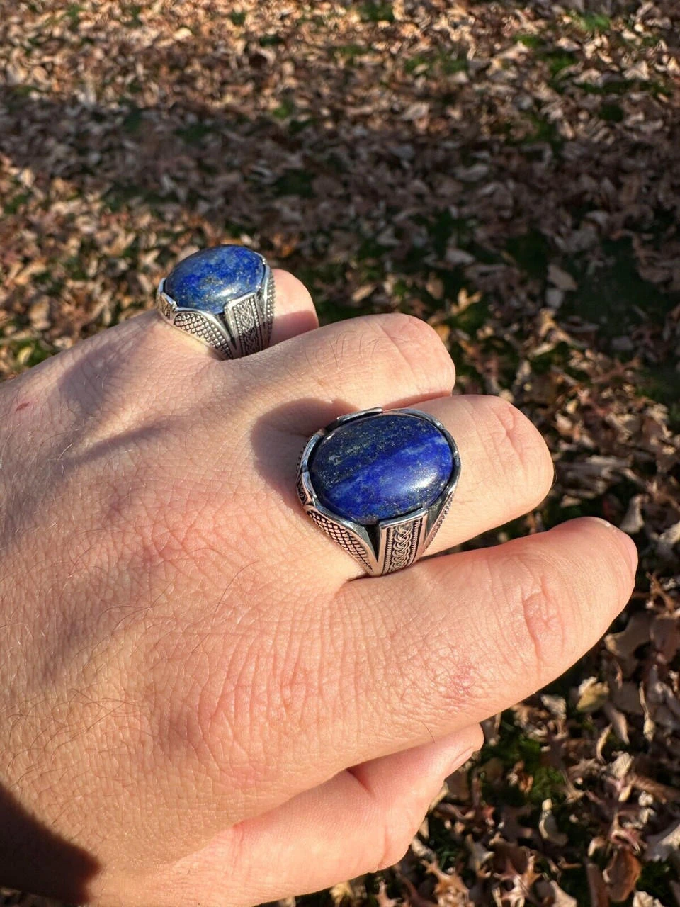 Mens Real Solid 925 Sterling Silver Blue Lapis Lazuli Gemstone Ring Sizes 6-13 18 Mens Real Solid 925 Sterling Silver Blue Lapis Lazuli Gemstone Ring Sizes 6-13 - Image 16