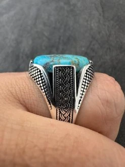 Mens Real Solid 925 Sterling Silver Blue Turquoise Natural Native Gemstone Ring 28 Mens Real Solid 925 Sterling Silver Blue Turquoise Natural Native Gemstone Ring -Harlem Bling Shop harlembling mens real solid 925 sterling silver blue turquoise natural native gemstone ring 34506.1700280277