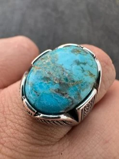 Mens Real Solid 925 Sterling Silver Blue Turquoise Natural Native Gemstone Ring 27 Mens Real Solid 925 Sterling Silver Blue Turquoise Natural Native Gemstone Ring -Harlem Bling Shop harlembling mens real solid 925 sterling silver blue turquoise natural native gemstone ring 37911.1700280337