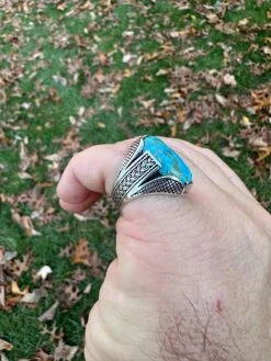 Mens Real Solid 925 Sterling Silver Blue Turquoise Natural Native Gemstone Ring 41 Mens Real Solid 925 Sterling Silver Blue Turquoise Natural Native Gemstone Ring -Harlem Bling Shop harlembling mens real solid 925 sterling silver blue turquoise natural native gemstone ring 47802.1700280268