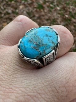 Mens Real Solid 925 Sterling Silver Blue Turquoise Natural Native Gemstone Ring 30 Mens Real Solid 925 Sterling Silver Blue Turquoise Natural Native Gemstone Ring -Harlem Bling Shop harlembling mens real solid 925 sterling silver blue turquoise natural native gemstone ring 68935.1700280273