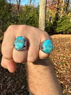Mens Real Solid 925 Sterling Silver Blue Turquoise Natural Native Gemstone Ring 36 Mens Real Solid 925 Sterling Silver Blue Turquoise Natural Native Gemstone Ring -Harlem Bling Shop harlembling mens real solid 925 sterling silver blue turquoise natural native gemstone ring 76091.1700280295