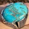 Mens Real Solid 925 Sterling Silver Blue Turquoise Natural Native Gemstone Ring 2 Mens Real Solid 925 Sterling Silver Blue Turquoise Natural Native Gemstone Ring -Harlem Bling Shop harlembling mens real solid 925 sterling silver blue turquoise natural native gemstone ring 80706.1700280364