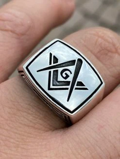 Mens Real Solid 925 Sterling Silver Free Mason G Masonic Lodge Ring Sz 7-13