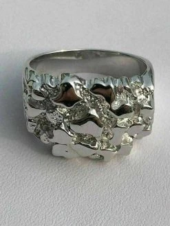 Men's REAL Solid 925 Sterling Silver Heavy Nugget Ring 17 Men's REAL Solid 925 Sterling Silver Heavy Nugget Ring -Harlem Bling Shop harlembling mens real solid 925 sterling silver heavy nugget ring 11852.1664372398