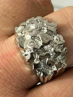 Men's REAL Solid 925 Sterling Silver Heavy Nugget Ring 16 Men's REAL Solid 925 Sterling Silver Heavy Nugget Ring -Harlem Bling Shop harlembling mens real solid 925 sterling silver heavy nugget ring 91971.1664394258