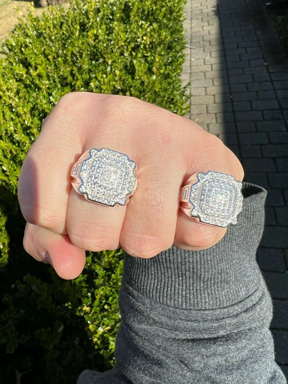 Mens Real Solid 925 Sterling Silver Ice Diamond Ring Hip Hop Pinky Or Any Finger 10 Mens Real Solid 925 Sterling Silver Ice Diamond Ring Hip Hop Pinky Or Any Finger - Image 8