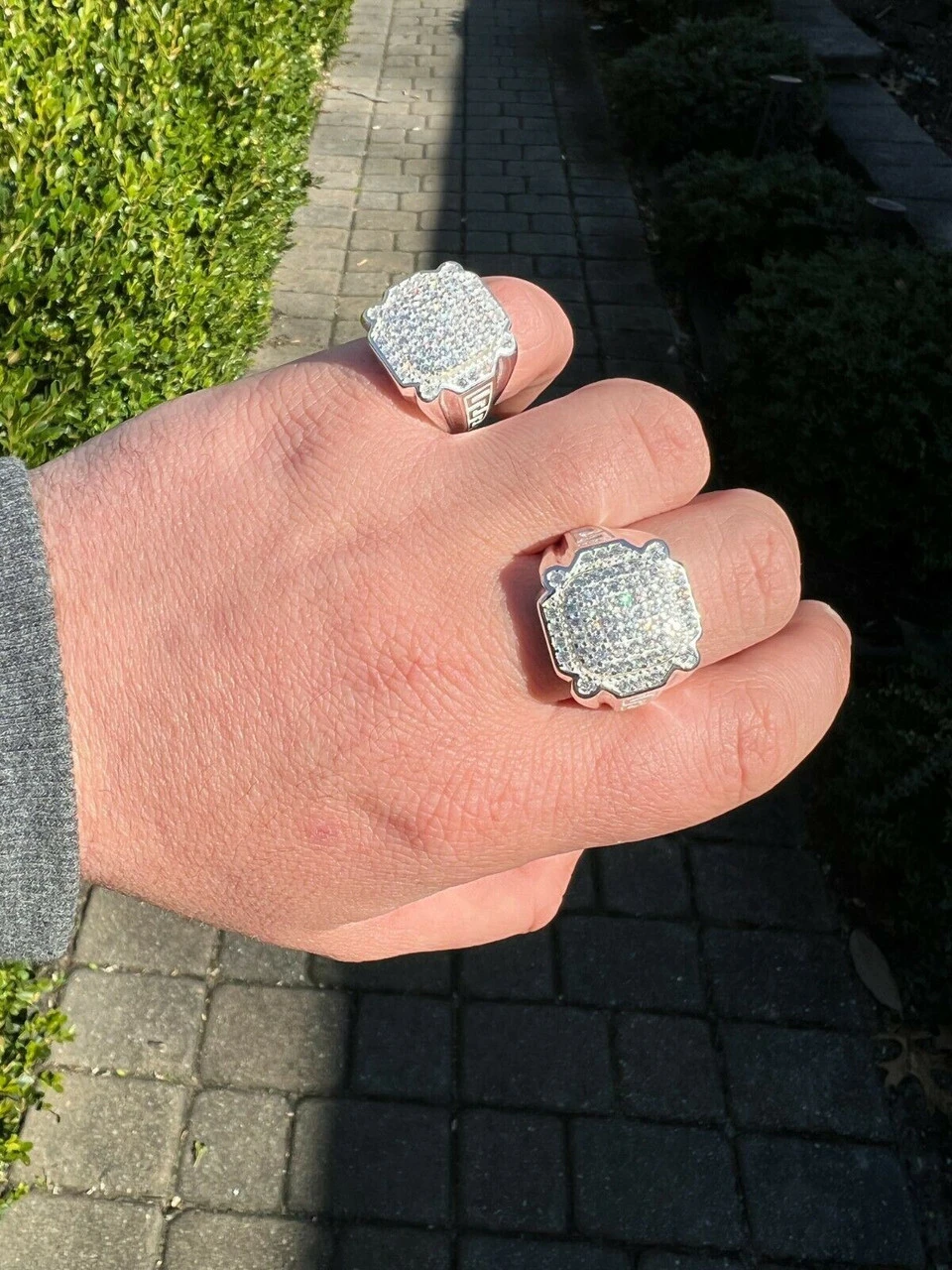 Mens Real Solid 925 Sterling Silver Ice Diamond Ring Hip Hop Pinky Or Any Finger 12 Mens Real Solid 925 Sterling Silver Ice Diamond Ring Hip Hop Pinky Or Any Finger - Image 10