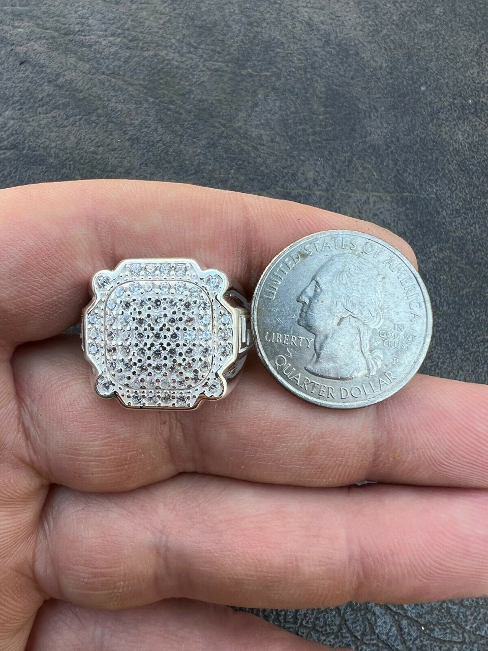 Mens Real Solid 925 Sterling Silver Ice Diamond Ring Hip Hop Pinky Or Any Finger 13 Mens Real Solid 925 Sterling Silver Ice Diamond Ring Hip Hop Pinky Or Any Finger - Image 11