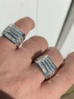 Mens REAL Solid 925 Sterling Silver Iced Baguette CZ Square Ring Pinky Or Signet 16 Mens REAL Solid 925 Sterling Silver Iced Baguette CZ Square Ring Pinky Or Signet -Harlem Bling Shop harlembling mens real solid 925 sterling silver iced baguette cz square ring pinky or signet 50585.1664382773