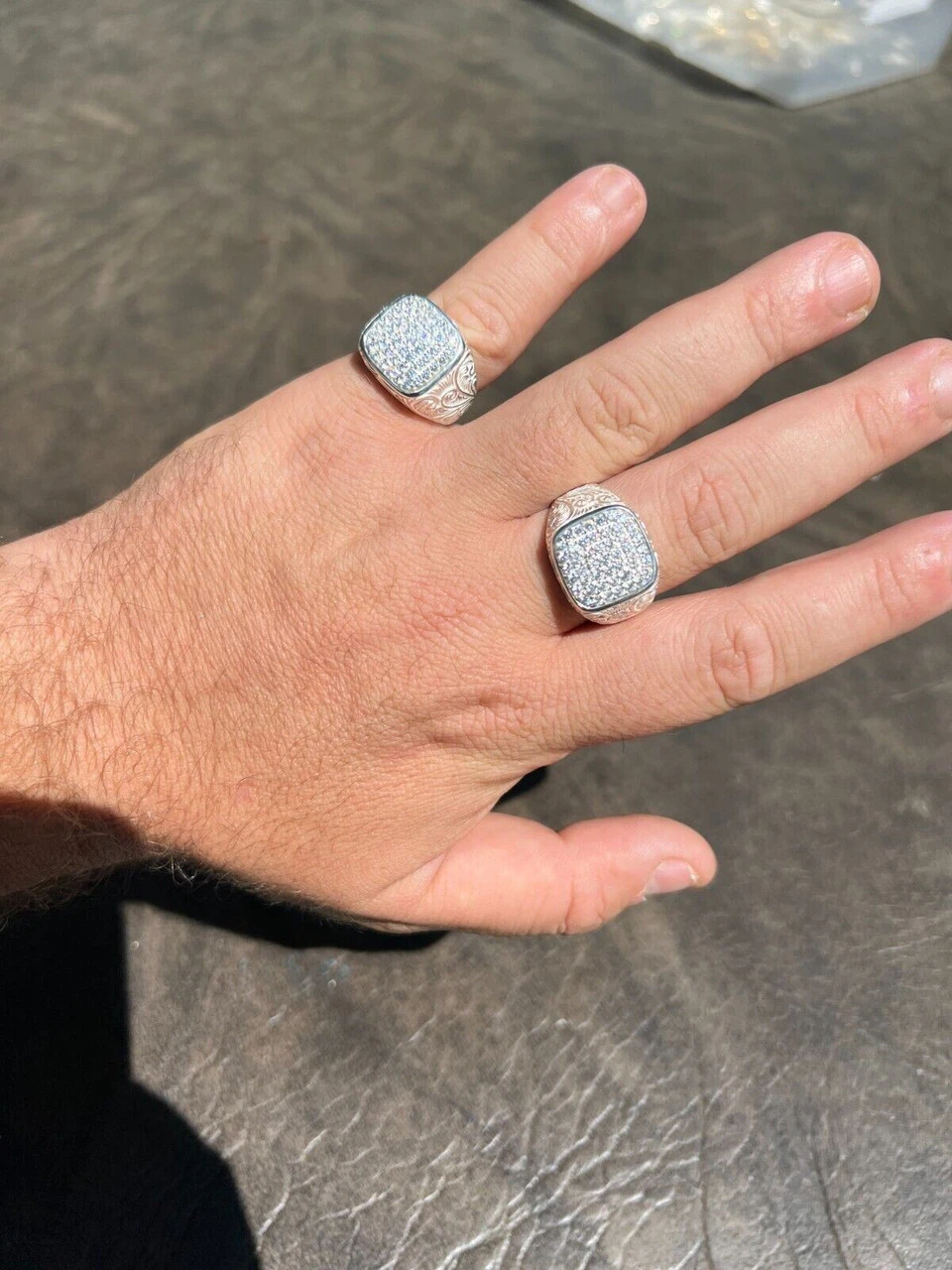 Mens Real Solid 925 Sterling Silver Iced CZ Ring Hip Hop Size 7 8 9 10 11 12 13 7 Mens Real Solid 925 Sterling Silver Iced CZ Ring Hip Hop Size 7 8 9 10 11 12 13 - Image 5