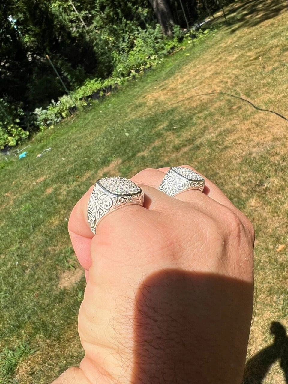 Mens Real Solid 925 Sterling Silver Iced CZ Ring Hip Hop Size 7 8 9 10 11 12 13 9 Mens Real Solid 925 Sterling Silver Iced CZ Ring Hip Hop Size 7 8 9 10 11 12 13 - Image 7