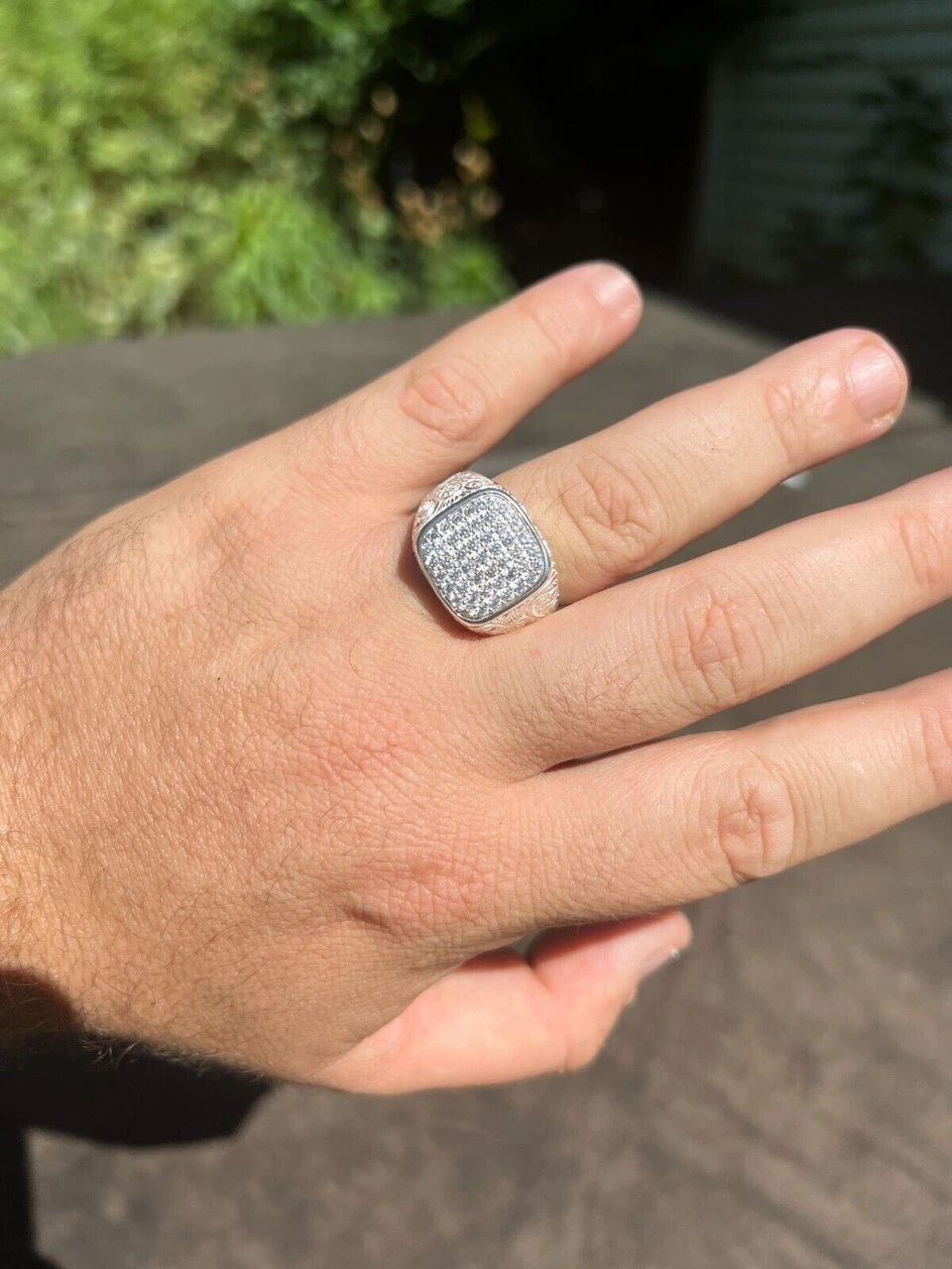 Mens Real Solid 925 Sterling Silver Iced CZ Ring Hip Hop Size 7 8 9 10 11 12 13 12 Mens Real Solid 925 Sterling Silver Iced CZ Ring Hip Hop Size 7 8 9 10 11 12 13 - Image 10