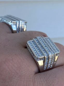 Mens REAL Solid 925 Sterling Silver Iced Diamond Baguette Ring Hip Hop Big Pinky 23 Mens REAL Solid 925 Sterling Silver Iced Diamond Baguette Ring Hip Hop Big Pinky -Harlem Bling Shop harlembling mens real solid 925 sterling silver iced diamond baguette ring hip hop big pinky 80888.1664400589