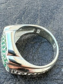 Mens Real Solid 925 Sterling Silver Iced Green Emerald Ring Hip Hop Pinky 7-13 -Harlem Bling Shop harlembling mens real solid 925 sterling silver iced green emerald ring hip hop pinky 7 13 80065.1664358889