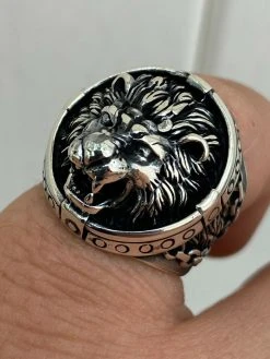 Mens Real Solid 925 Sterling Silver King Lion Of Judah Rasta Ring Sz 7-13 HEAVY