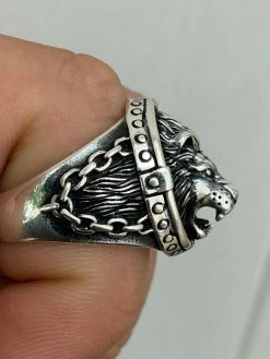 Mens Real Solid 925 Sterling Silver King Lion Of Judah Rasta Ring Sz 7-13 HEAVY -Harlem Bling Shop harlembling mens real solid 925 sterling silver king lion of judah rasta ring sz 7 13 heavy 76610.1664390358