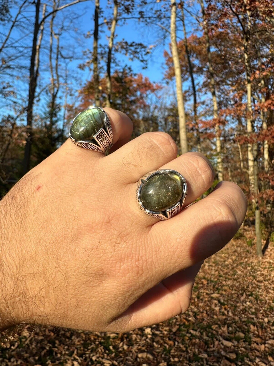Mens Real Solid 925 Sterling Silver Labradorite Natural Gemstone Ring Sizes 6-13 19 Mens Real Solid 925 Sterling Silver Labradorite Natural Gemstone Ring Sizes 6-13 - Image 17