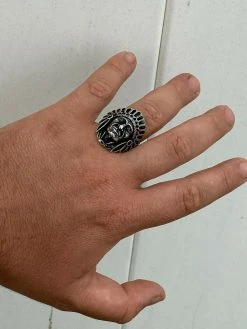 Mens Real Solid 925 Sterling Silver Large Indian Head Chief Biker Ring Sz 7-13 -Harlem Bling Shop harlembling mens real solid 925 sterling silver large indian head chief biker ring sz 7 13 00985.1664373193