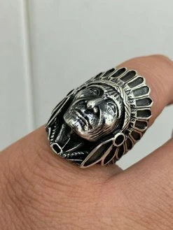 Mens Real Solid 925 Sterling Silver Large Indian Head Chief Biker Ring Sz 7-13 -Harlem Bling Shop harlembling mens real solid 925 sterling silver large indian head chief biker ring sz 7 13 28970.1664381397