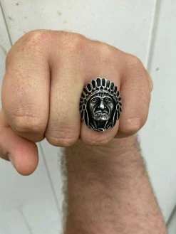 Mens Real Solid 925 Sterling Silver Large Indian Head Chief Biker Ring Sz 7-13 -Harlem Bling Shop harlembling mens real solid 925 sterling silver large indian head chief biker ring sz 7 13 65314.1664378895