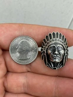 Mens Real Solid 925 Sterling Silver Large Indian Head Chief Biker Ring Sz 7-13 -Harlem Bling Shop harlembling mens real solid 925 sterling silver large indian head chief biker ring sz 7 13 89383.1664387741