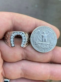 Men's Real Solid 925 Sterling Silver Lucky Horseshoe Ring Iced Sizes 7-13 Pinky -Harlem Bling Shop harlembling mens real solid 925 sterling silver lucky horseshoe ring iced sizes 7 13 pinky 77960.1664375791