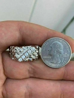 Mens REAL Solid 925 Sterling Silver MOISSANITE Nugget Ring Sz 7-13 Pinky Iced 17 Mens REAL Solid 925 Sterling Silver MOISSANITE Nugget Ring Sz 7-13 Pinky Iced -Harlem Bling Shop harlembling mens real solid 925 sterling silver moissanite nugget ring sz 7 13 pinky iced 43572.1664373849