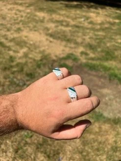 Mens Real Solid 925 Sterling Silver Nugget Green Emerald Iced CZ Ring Hip Hop -Harlem Bling Shop harlembling mens real solid 925 sterling silver nugget green emerald iced cz ring hip hop 09912.1664300258