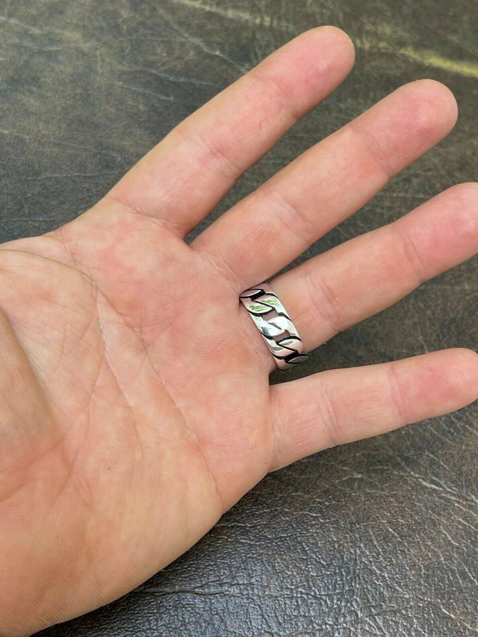 Men's Real Solid 925 Sterling Silver Ring Miami Cuban Link Men Wedding Band 8-13 8 Men's Real Solid 925 Sterling Silver Ring Miami Cuban Link Men Wedding Band 8-13 - Image 6