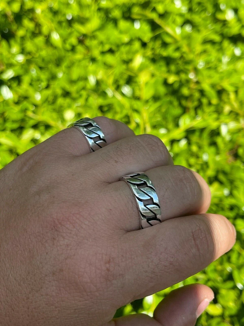 Men's Real Solid 925 Sterling Silver Ring Miami Cuban Link Men Wedding Band 8-13 17 Men's Real Solid 925 Sterling Silver Ring Miami Cuban Link Men Wedding Band 8-13 - Image 15