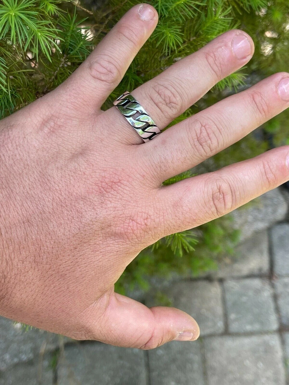 Men's Real Solid 925 Sterling Silver Ring Miami Cuban Link Men Wedding Band 8-13 12 Men's Real Solid 925 Sterling Silver Ring Miami Cuban Link Men Wedding Band 8-13 - Image 10