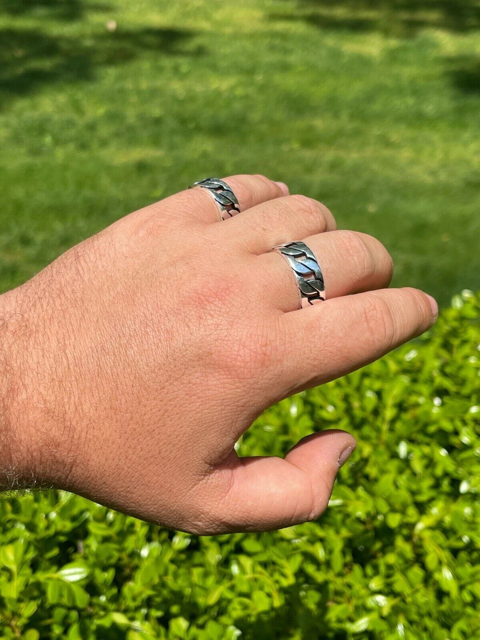 Men's Real Solid 925 Sterling Silver Ring Miami Cuban Link Men Wedding Band 8-13 16 Men's Real Solid 925 Sterling Silver Ring Miami Cuban Link Men Wedding Band 8-13 - Image 14